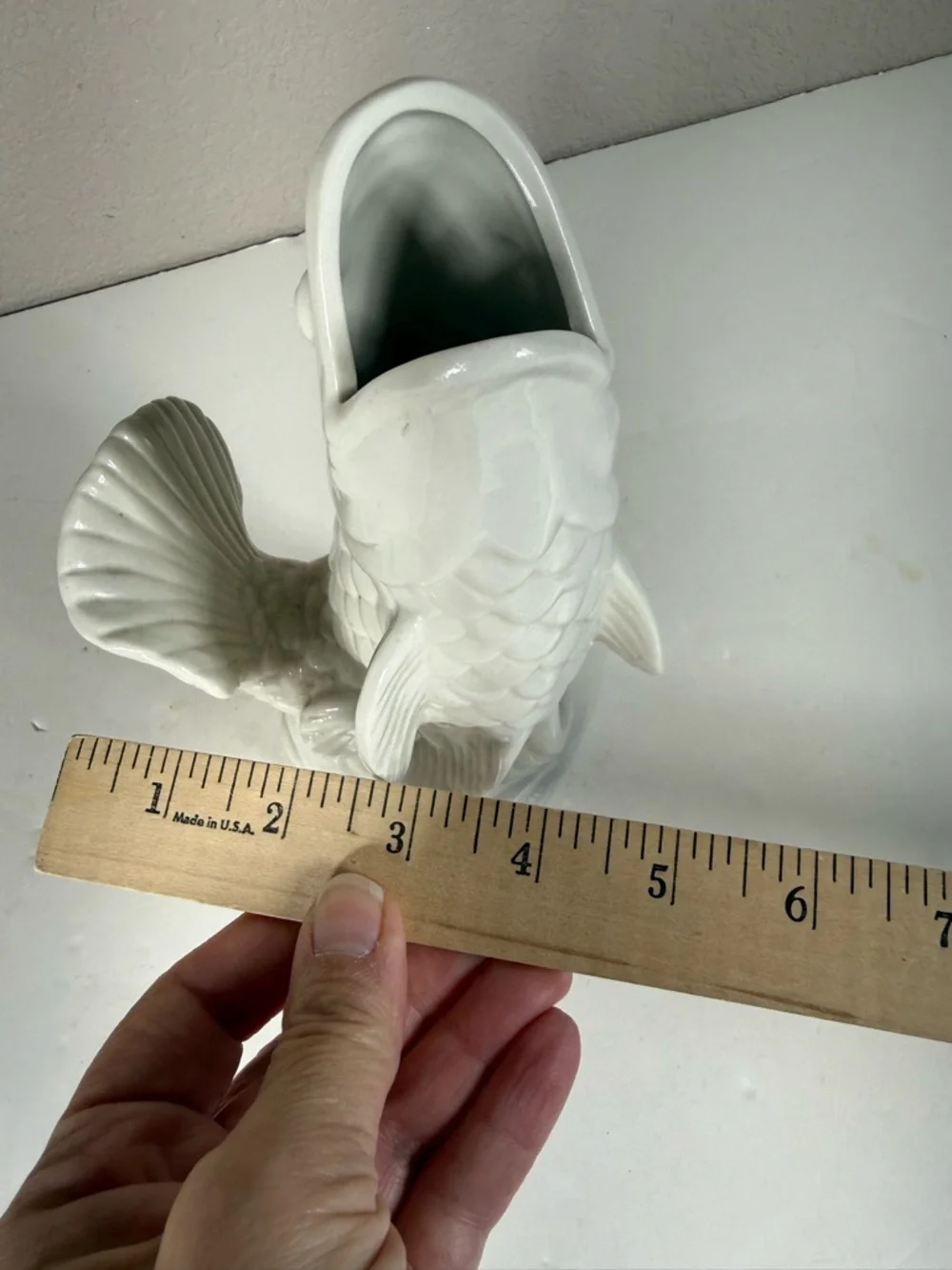 White Ceramic Fish Vase - Elegant Home Accent